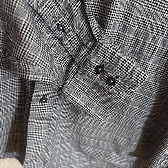 Robert Graham Black and White Plaid Houndstooth Button Down Shirt 2X - Picture 9 of 11